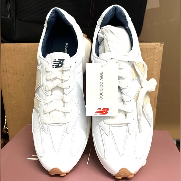New Balance 327 Golf & Casual LEATHER Women's Sneakers Shoes White Tan 6-10 - Picture 6 of 16